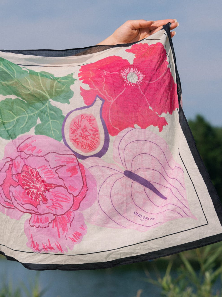Illustriertes Tuch in Sommer-Farben Limitiertes Signature-Tuch